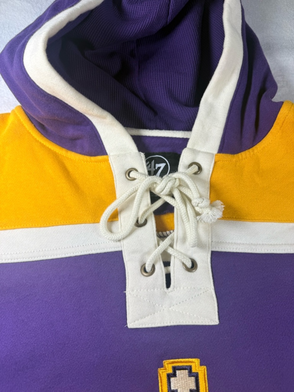 OLD TIME HOCKEY LOS ANGELES KINGS VINTAGE PUCK DROP DUAL HERITAGE PURPLE SIZE L - Picture 2 of 11